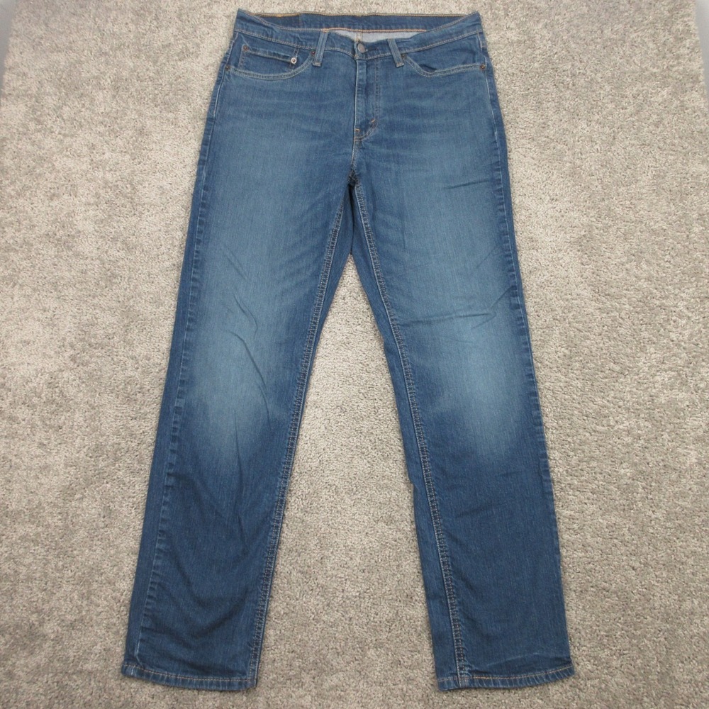 Levis Jeans Mens 34x34 Blue 541 Athletic Tapered Faded Whisker Flex Denim Pants